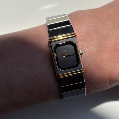 Yves Saint Laurent 1990s Reverso Two Tone Watch