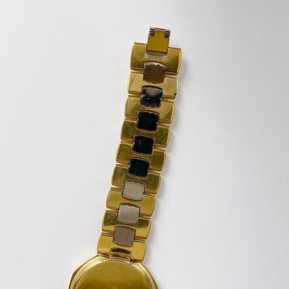 Dior 1990s Octagon Two Tone Gold Plated Watch