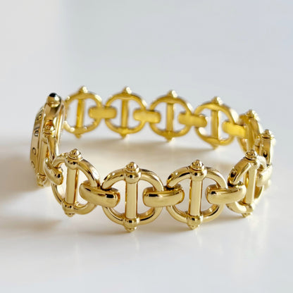 Gucci 1990s Seashell Dial Gold Plated Watch