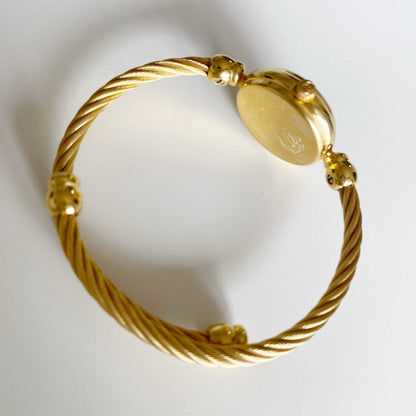 Gucci 1990s Seashell Dial Gold Plated Bangle Watch