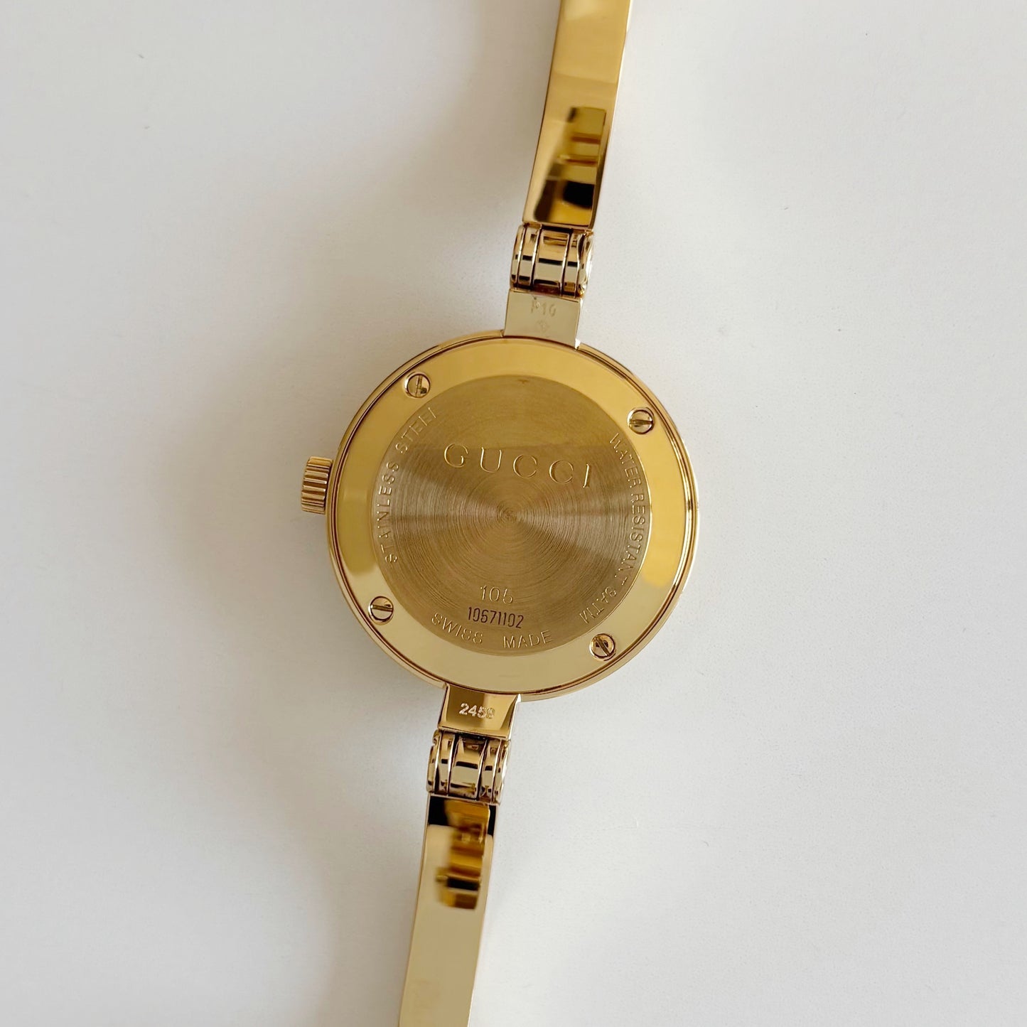 Gucci Early 2000s Gold Plated Bangle Watch