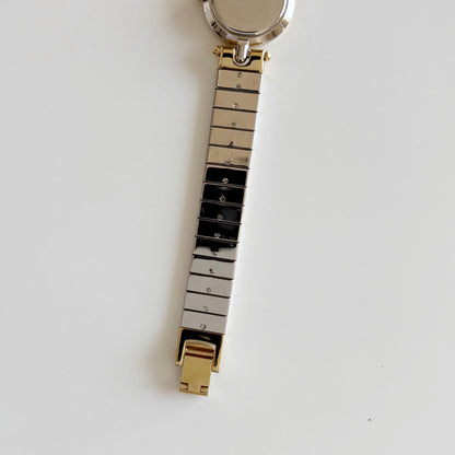 Dior 1990s Round Gold Dial Two Tone Watch