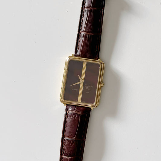 Dior 1990s Tank Gold Plated Watch