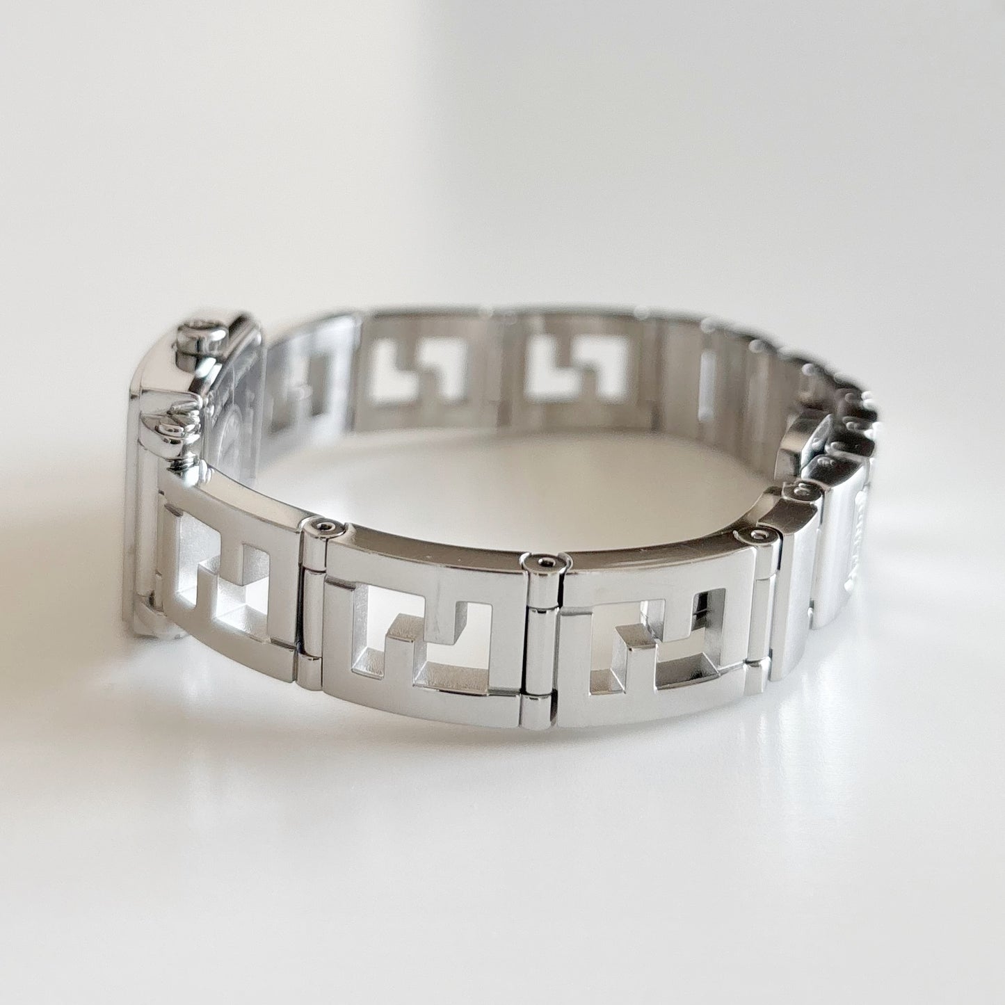 Fendi 1990s Seashell Square Dial Stainless steel Watch