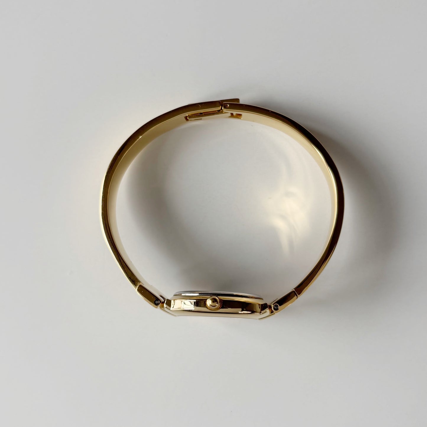 Givenchy 1990s Round Dial Gold Plated Bangle Watch