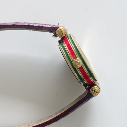 Gucci 1990s Round Dial Gold Plated Watch