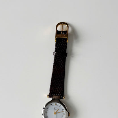 Dior 1990s Round Dial Two Tone Watch