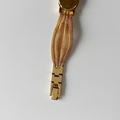 Dior 1990s Gold Oval Dial Gold Plated Watch