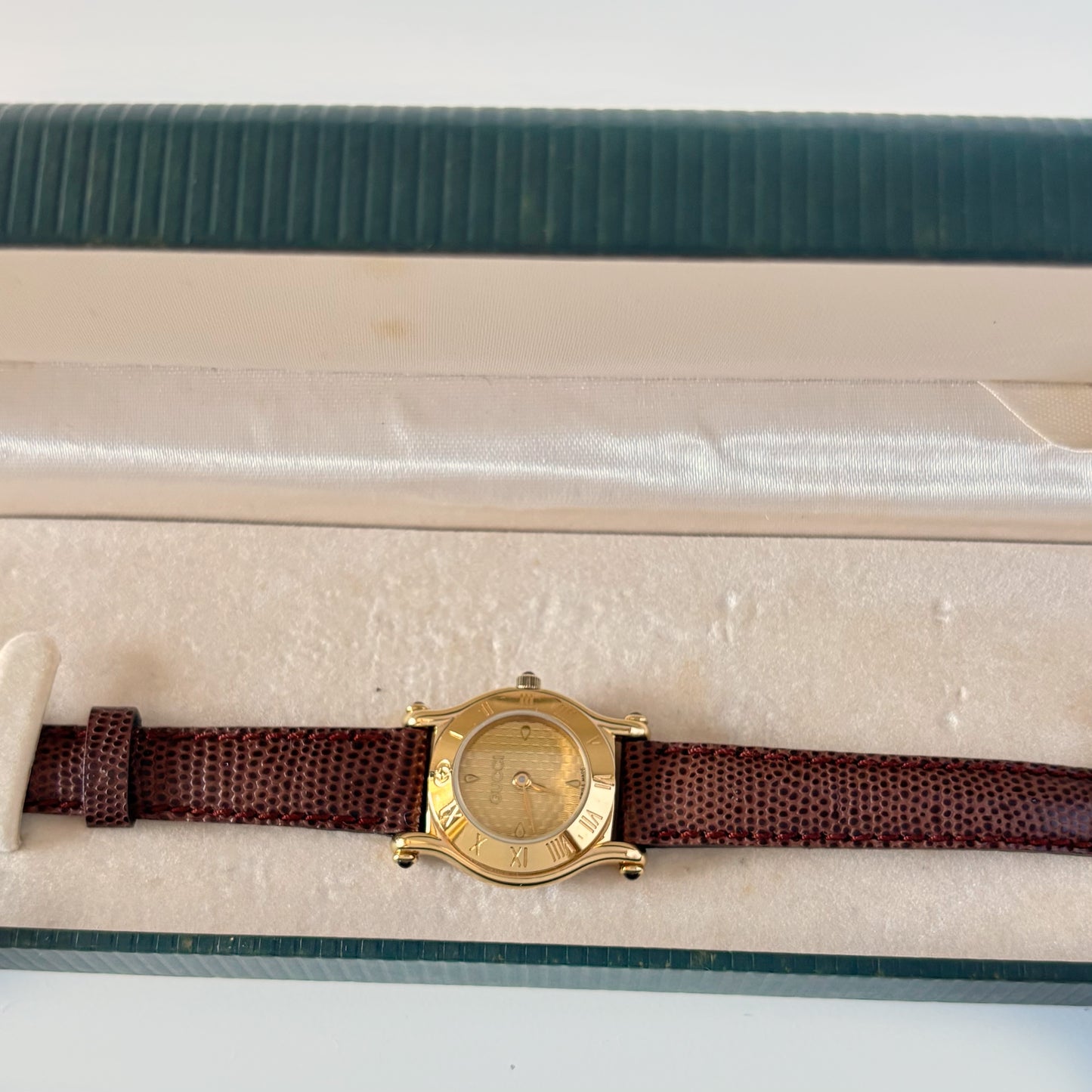 Gucci 1990s Gold Dial Gold Plated Watch