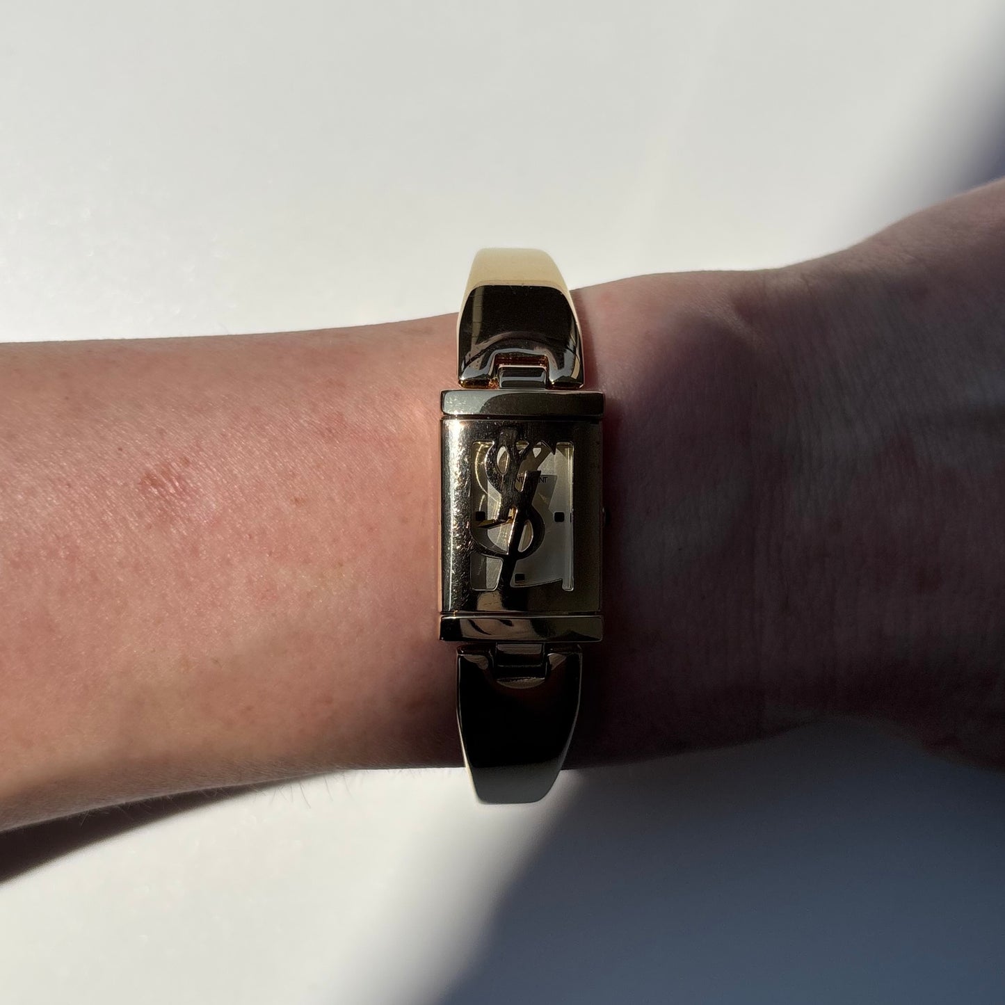Yves Saint Laurent 1990s Peek a boo Gold Plated Bangle Watch