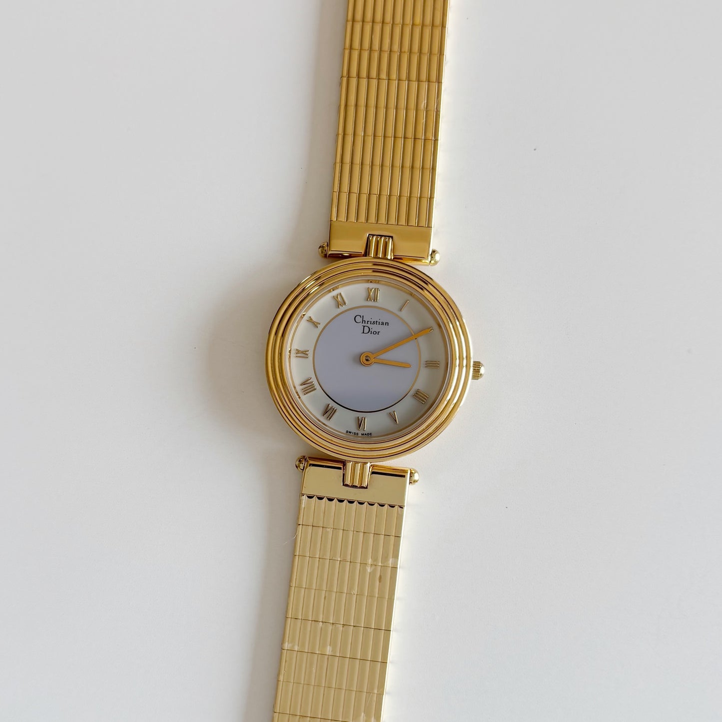 Dior 1990s Round Dial Gold Plated Watch (Large)