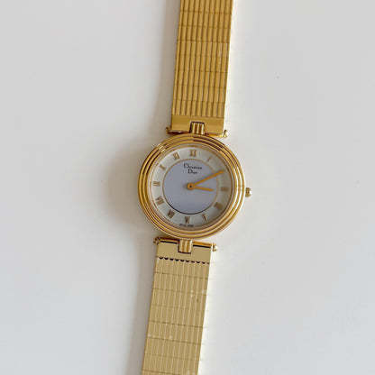 Dior 1990s Round Dial Gold Plated Watch (Large)