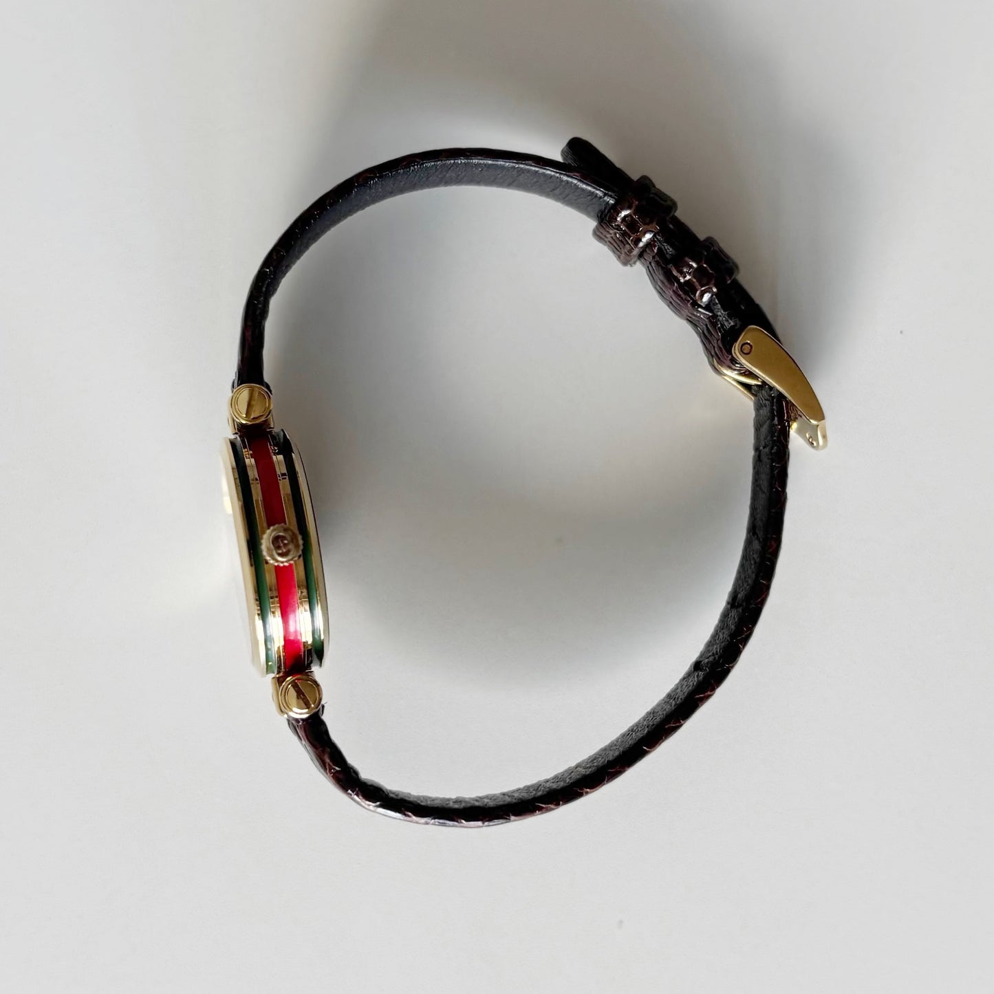 Gucci 1990s Round Dial Gold Plated Watch