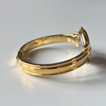 Givenchy 1990s Round Dial Gold Plated Bangle Watch