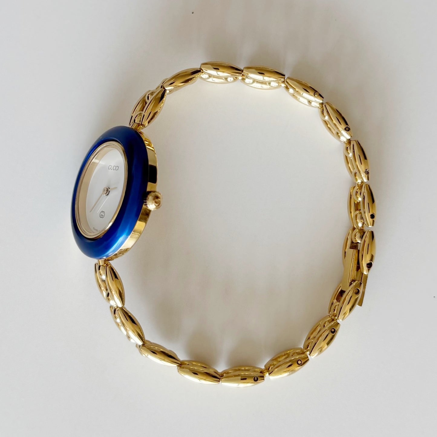 Gucci 1990s Interchangeable Bezel Gold Plated Watch with 6 bezels, case (167mm)