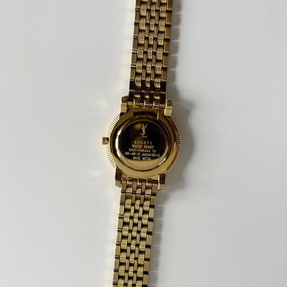 Yves Saint Laurent 1990s Round Dial Gold Plated Watch