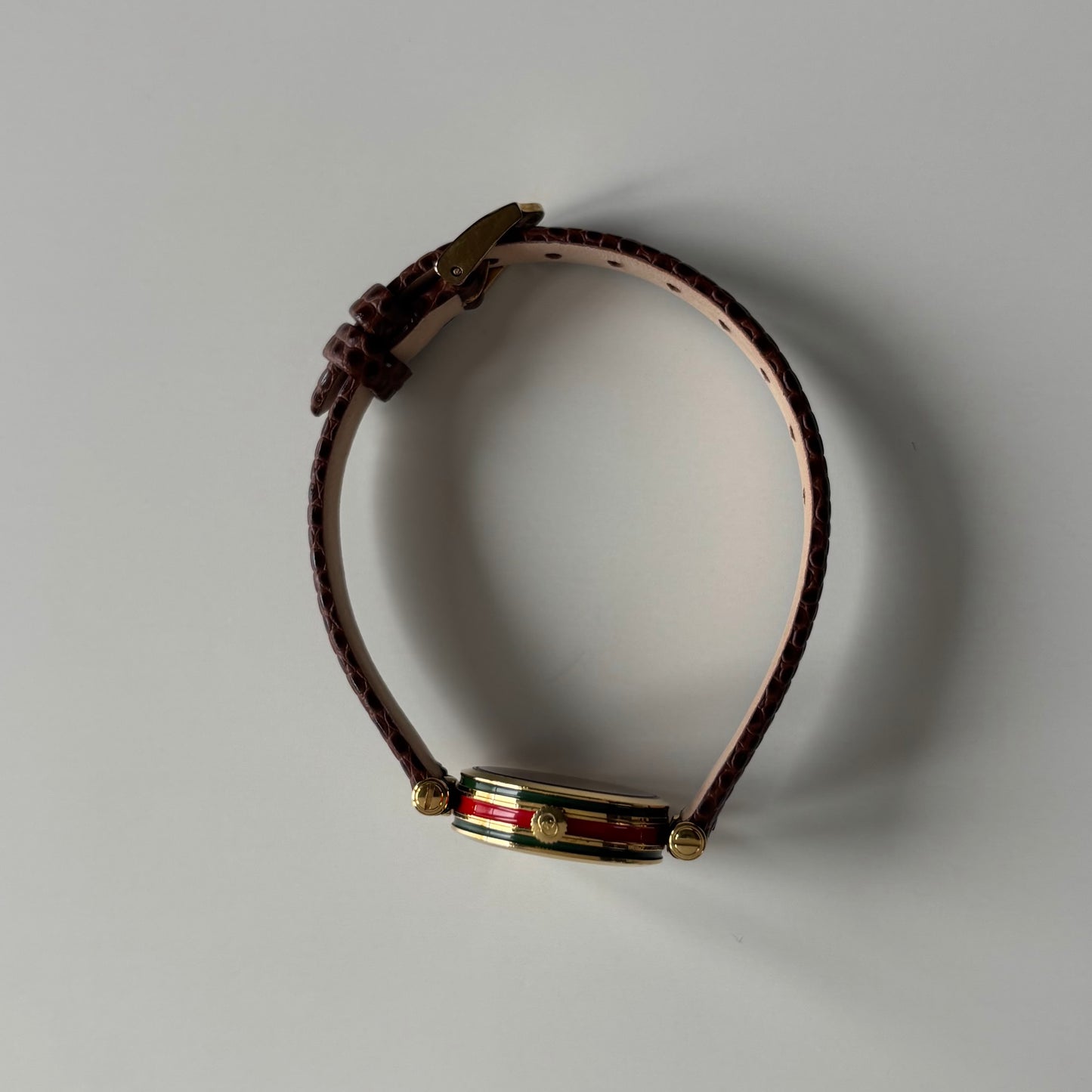 Gucci 1990s Sherry Round Dial Gold Plated Watch
