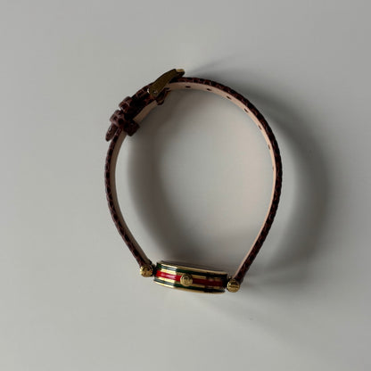 Gucci 1990s Sherry Round Dial Gold Plated Watch