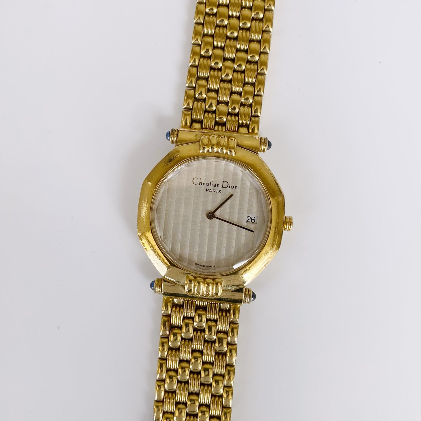 Dior 1990s CD Logo Dial Date Gold Plated Watch