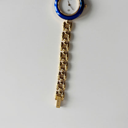 Gucci 1990s Interchangeable Bezel Gold Plated Rice Chain Watch with 6 bezels, case (170mm)