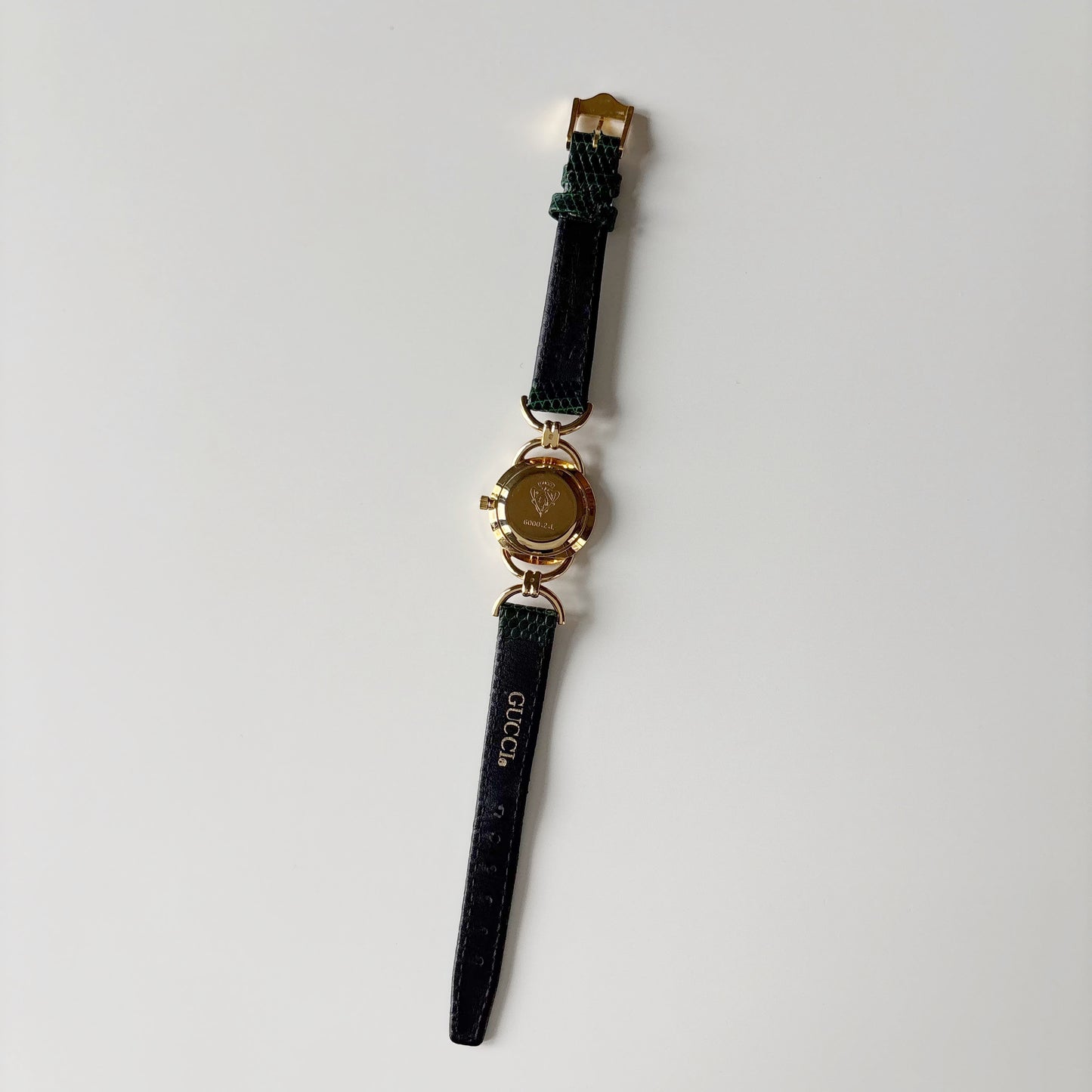 Gucci 1990s Seashell Dial Gold Plated Horsebit Watch