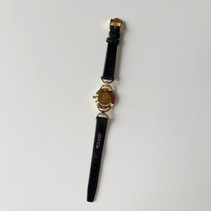 Gucci 1990s Seashell Dial Gold Plated Horsebit Watch