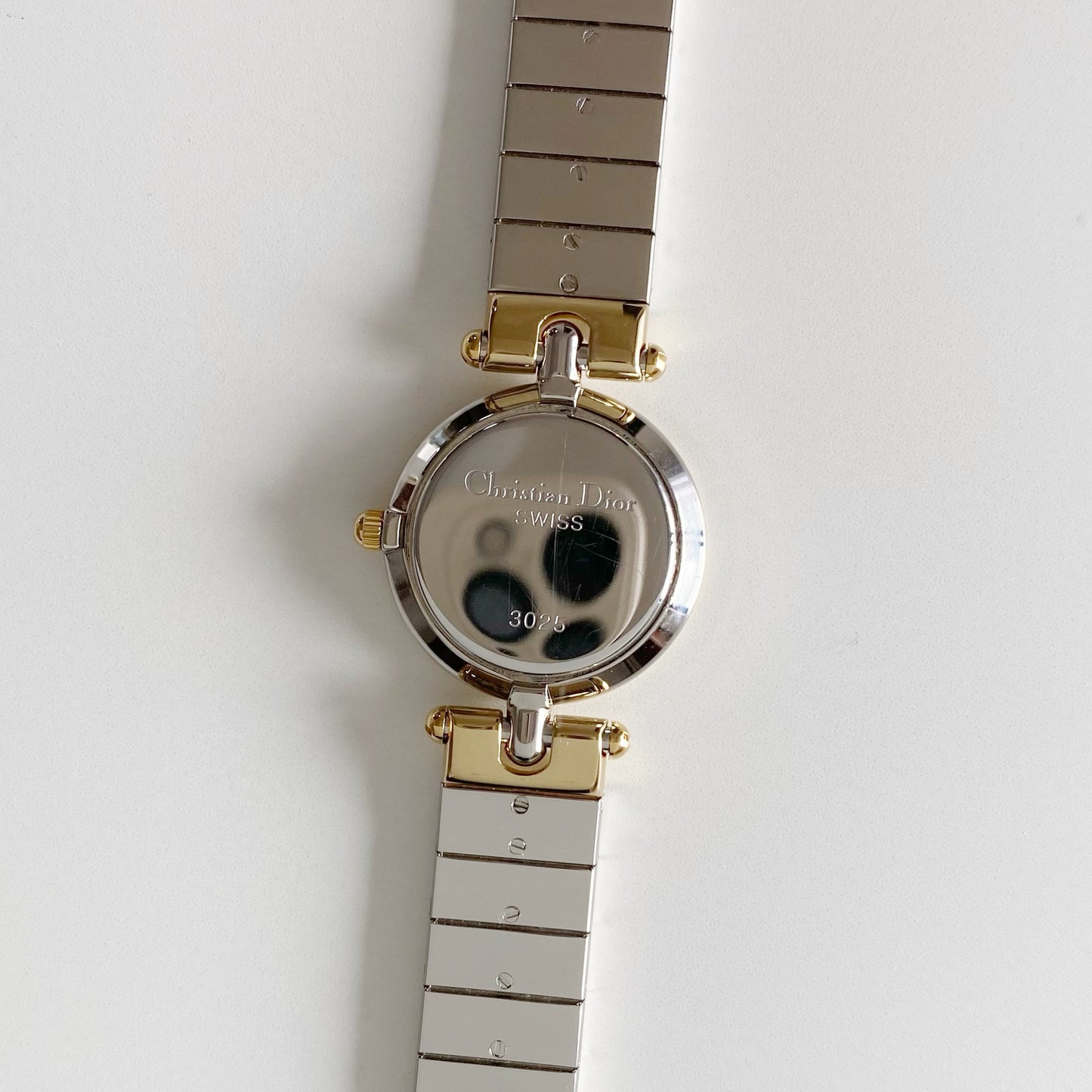 Dior 1990s Navy Dial Gold Plated Two Tone Watch