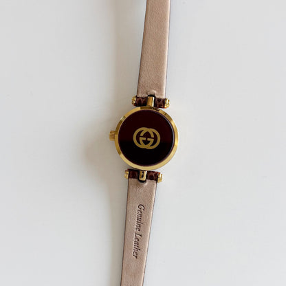 Gucci 1990s Round Dial Gold Plated Watch