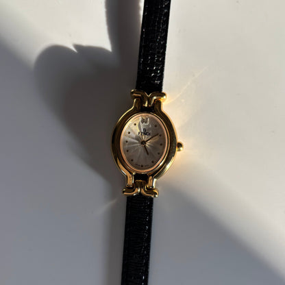 Fendi 1990s Interchangeable Strap Gold Plated Watch with 5 straps, case