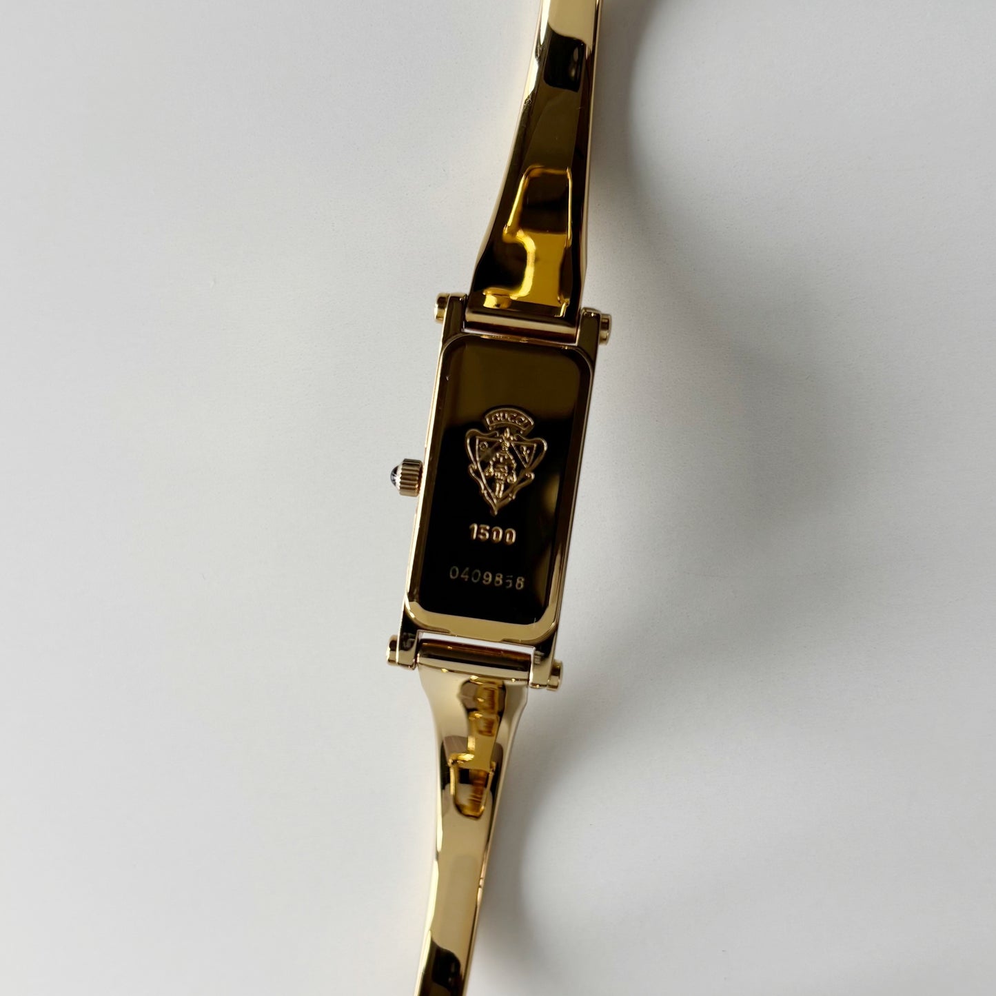 Gucci 1990s Seashell Dial Gold Plated Bangle Watch