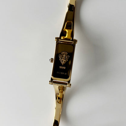 Gucci 1990s Seashell Dial Gold Plated Bangle Watch