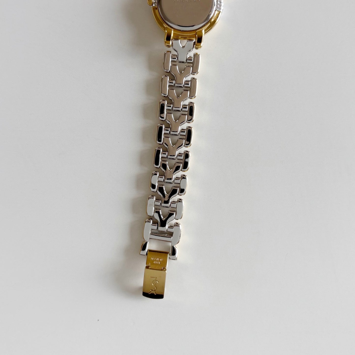 Yves Saint Laurent 1990s Round Dial Two Tone Watch