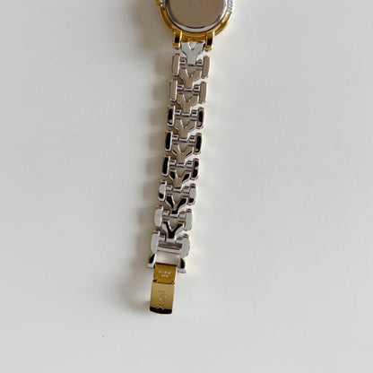 Yves Saint Laurent 1990s Round Dial Two Tone Watch