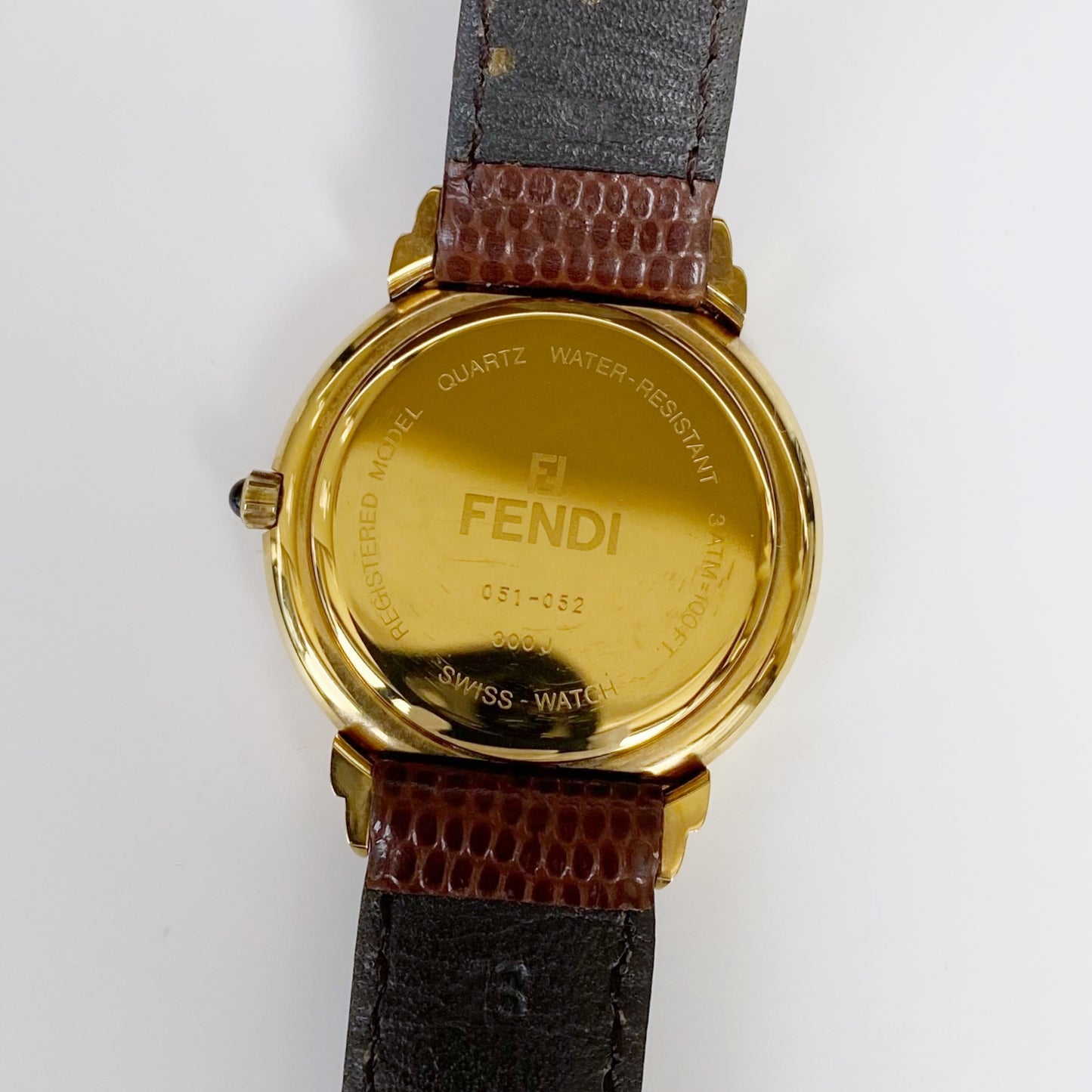 Fendi 1990s Gold Plated Round Watch