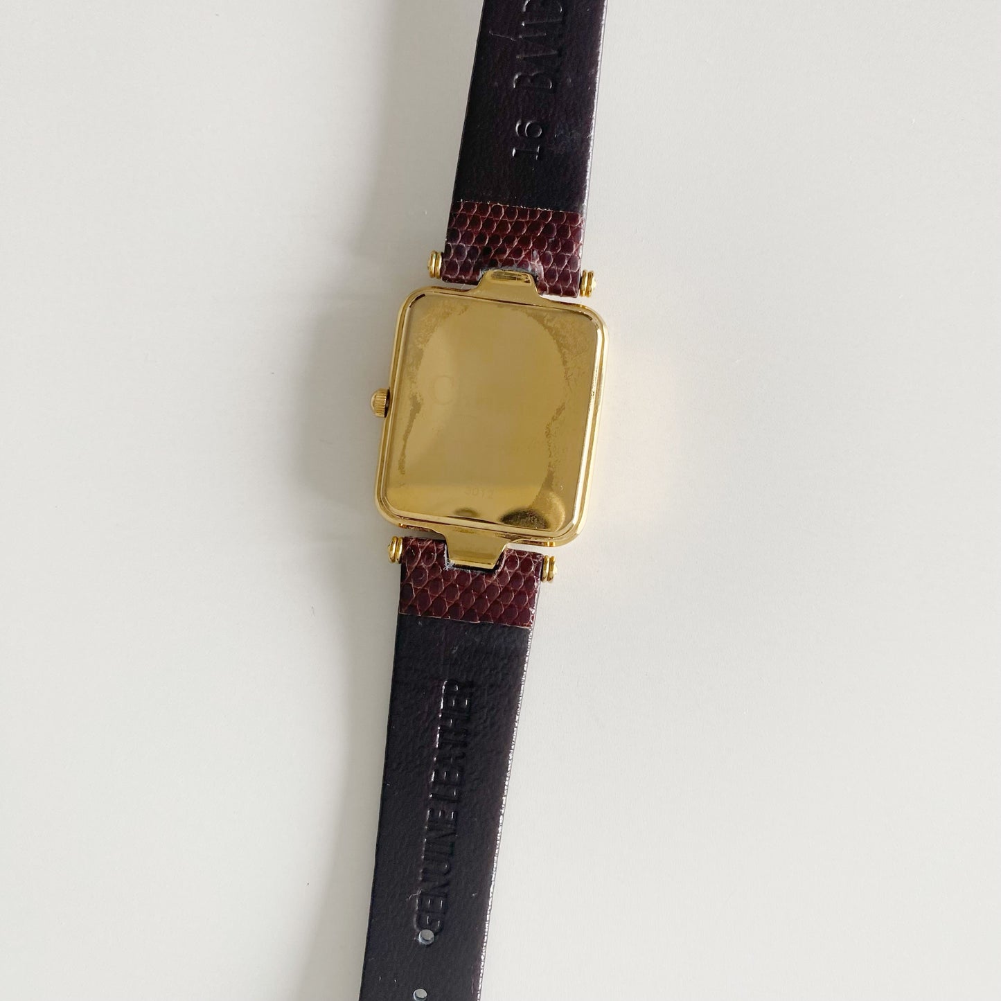Dior 1990s Gold Dial Tank Gold Plated Watch (Large)