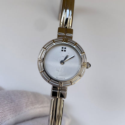 Yves Saint Laurent 1990s Round Dial Bangle Watch