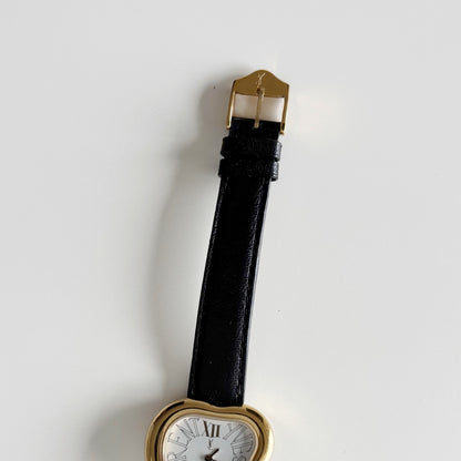 Yves Saint Laurent 1990s Heart Shaped Dial Gold Plated Watch