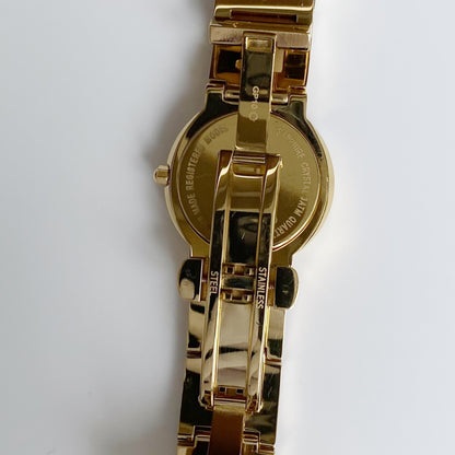 Fendi 1990s Black Dial Gold Plated Watch