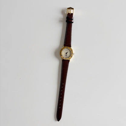Gucci 1990s Round Dial Gold Plated Watch