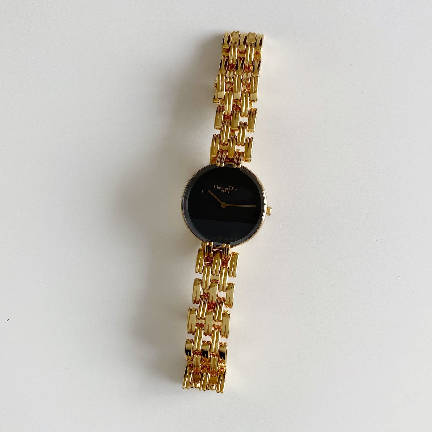 Dior 1990s Bagheera Gold Plated Round Watch
