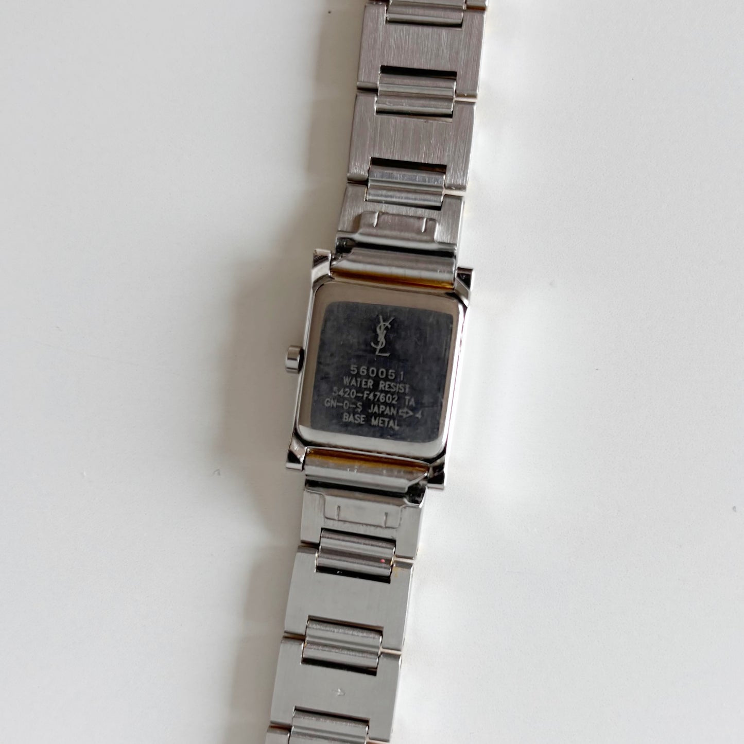 Yves Saint Laurent 1990s Square Dial Two Tone Watch
