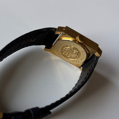 Dior 1990s La Parisienne Interchangeable Strap Gold Plated Watch with 3 straps