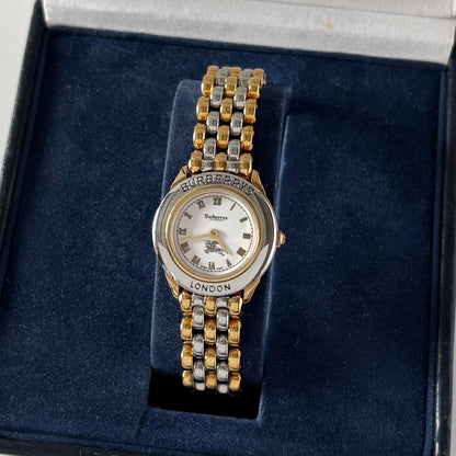 Burberry 1990s Round Dial Two Tone Watch