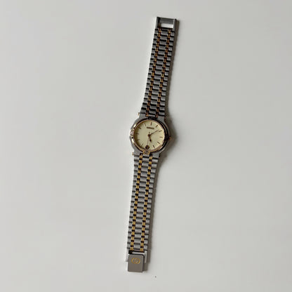 Gucci 1990s Round Dial Two Tone Gold Plated Watch (Large)
