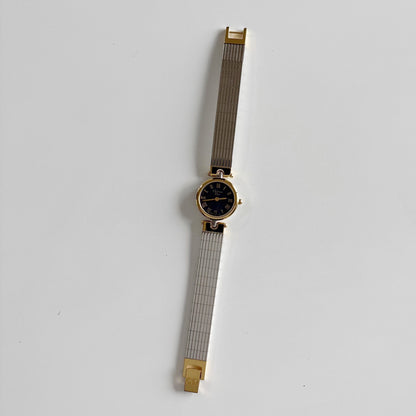 Dior 1990s Navy Dial Gold Plated Two Tone Watch