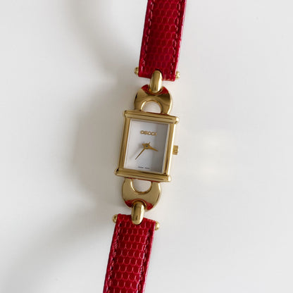 Gucci 1990s Interchangeable Belt Gold Plated Watch with 3 straps, case