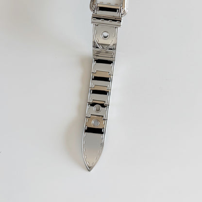 Fendi 1990s Seashell Dial Stainless steel Silver Buckle Watch