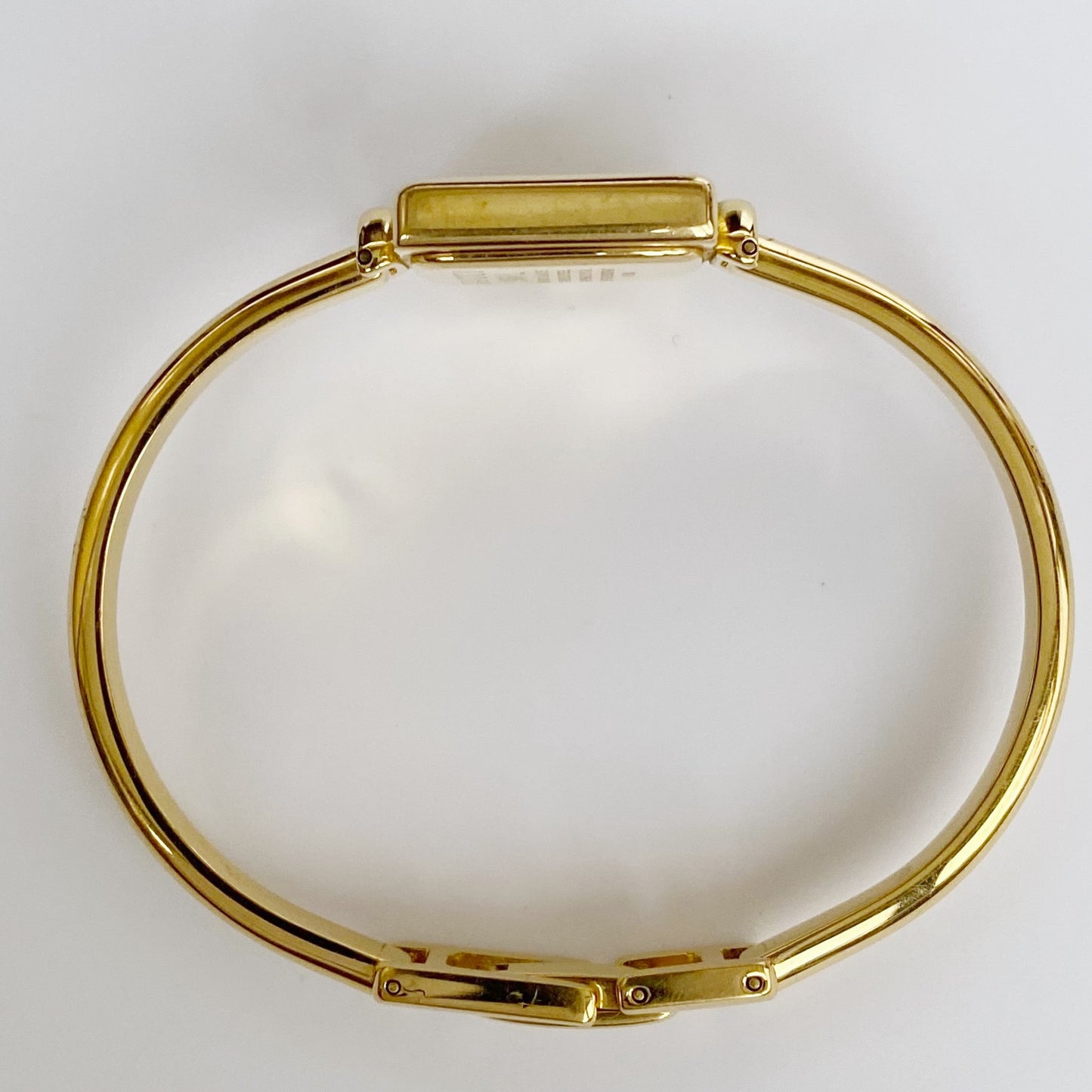 Gucci 1990s Square Gold Plated Bangle Watch