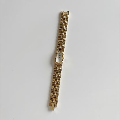 Fendi 1990s Rectangular Dial Gold Plated Watch