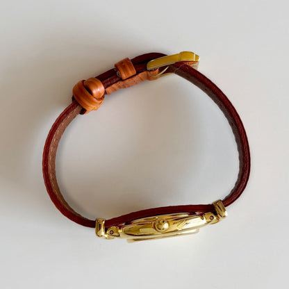 Fendi 1990s Interchangeable Belt Gold Plated  Watch with 5 belts, case